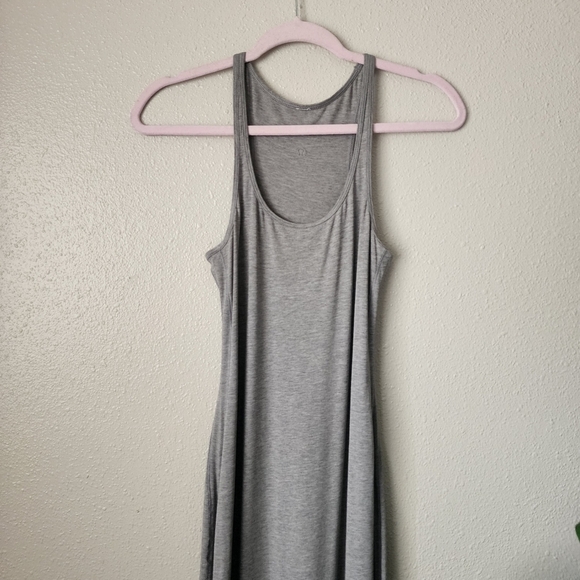 Lululemon Refresh Maxi ll Gray Lycra Stretch Sleevless Tank Dress 2 Yoga Lounge - Picture 6 of 11